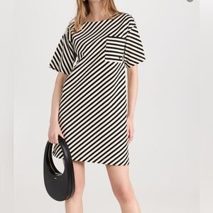 Tory Burch Black and White Striped Dress